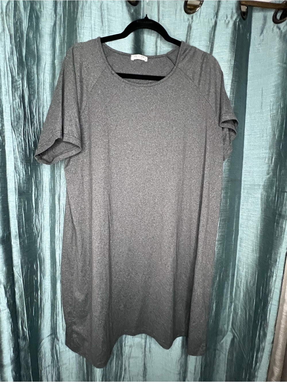 Ekouaer Gray Short-Sleeve Sleep Shirt Lounge Dress XL